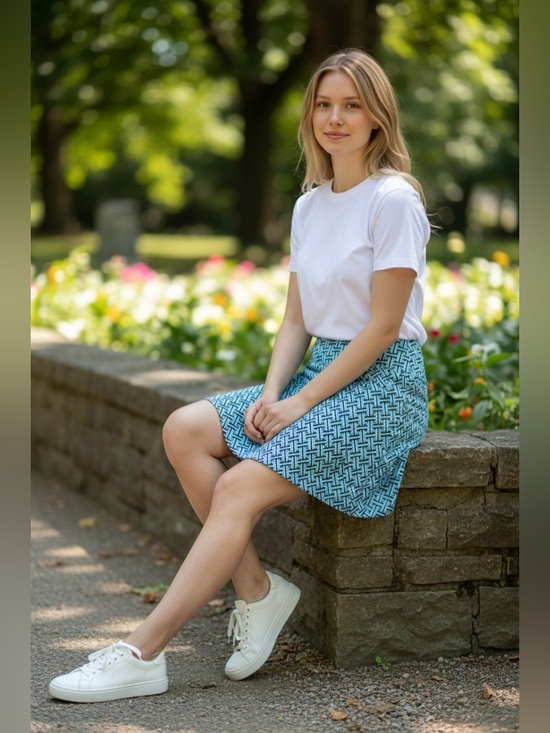 Cutter & Buck Dresses & Skirts - Cutter & Buck Blue and Black Geo-Print golf skort size 4